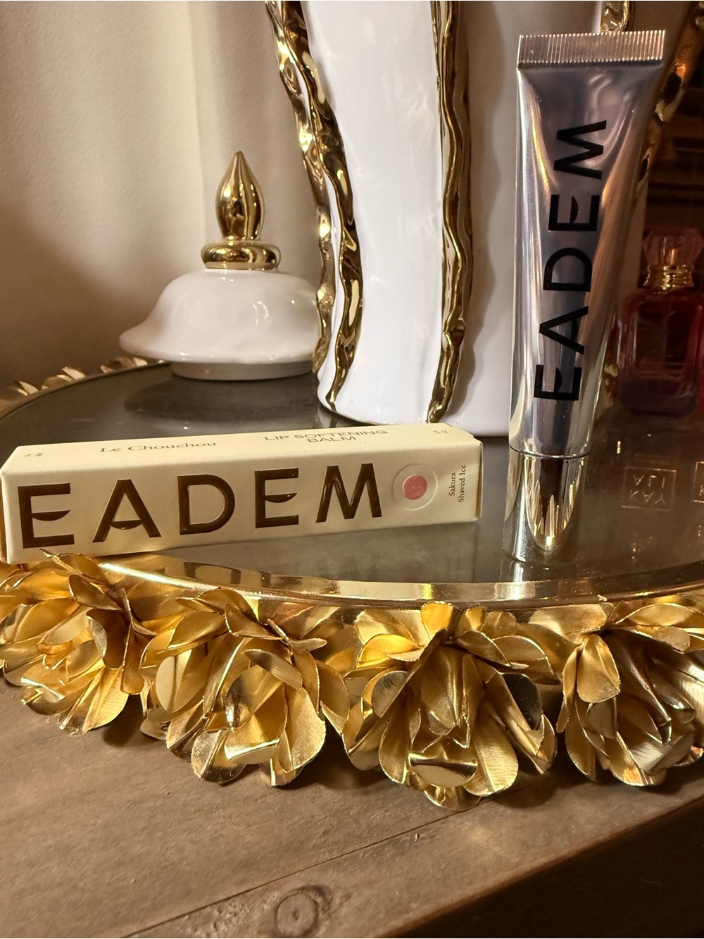 Eadem Le Chouchou Exfoliating + Softening Peptide Lip Balm - Sakura Shaved Ice